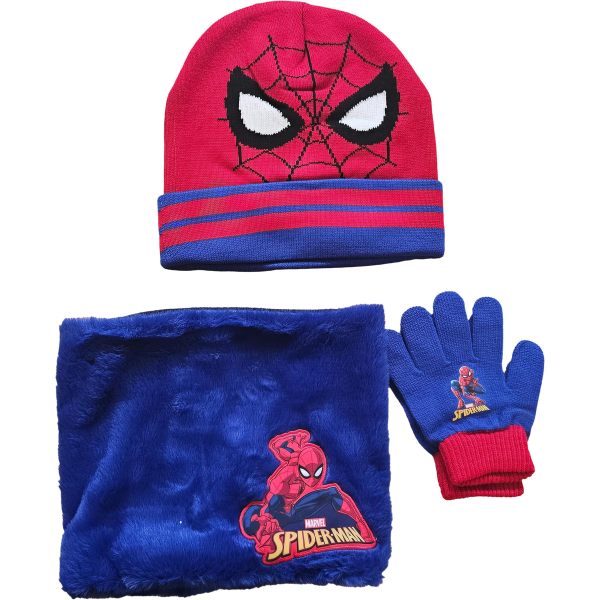 Marvel Set Cappello Scaldacollo Guanti Spiderman Bambini Taglia Unica