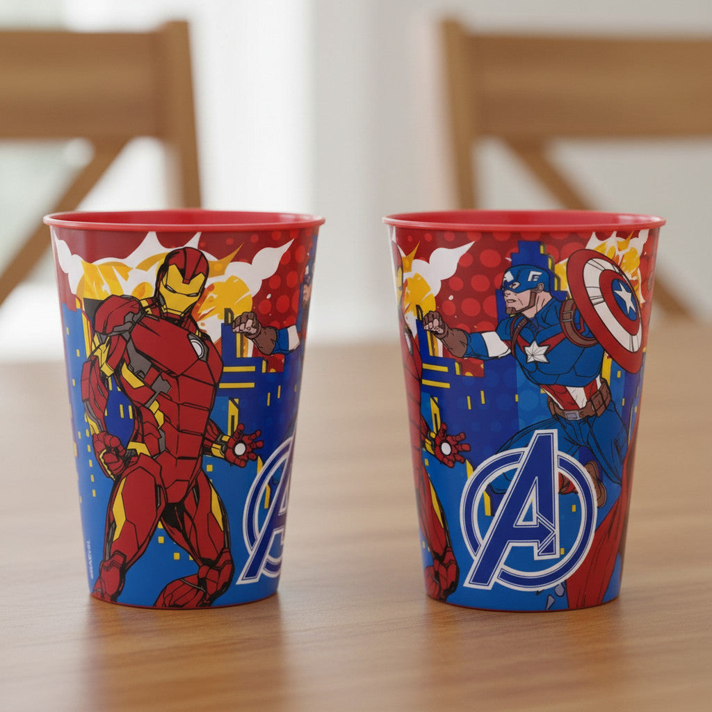 Set 2 Bicchieri per Bambini 260 ml in plastica Regalo per Ragazzi - Adatto per lavastoglie e microonde
