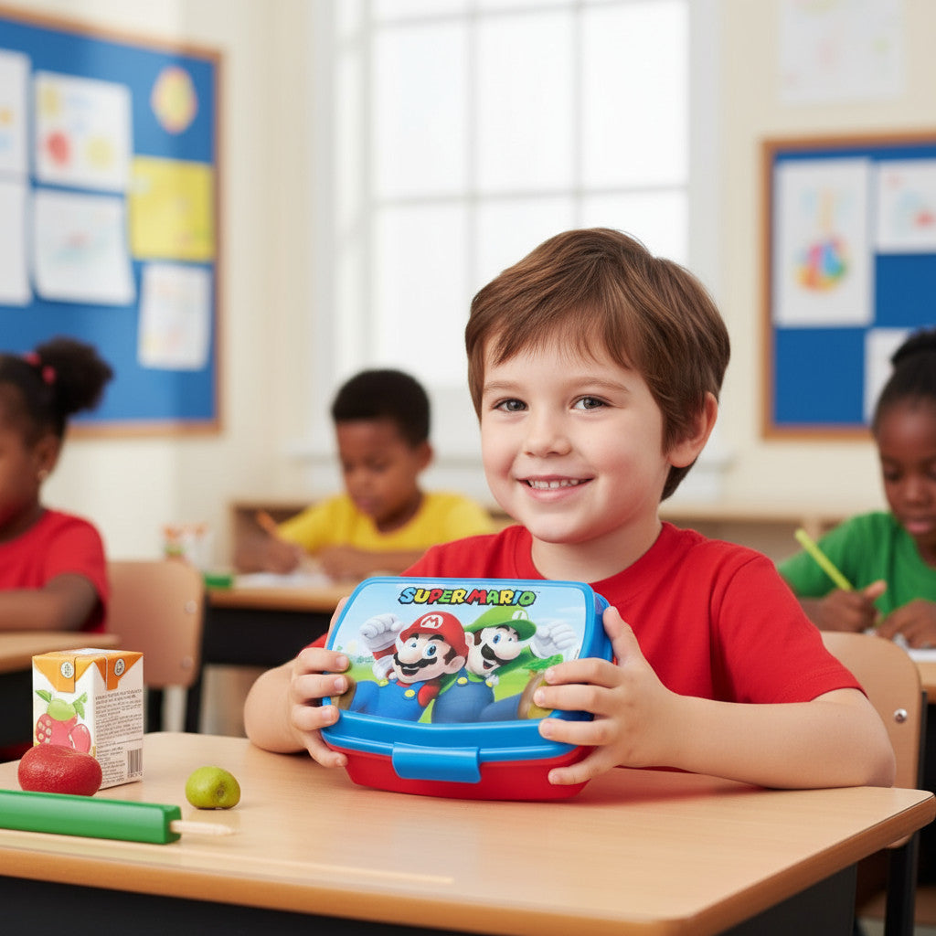 Contenitore Portapranzo Porta Merenda Scatola Sandwich Box Bambini - Super Mario