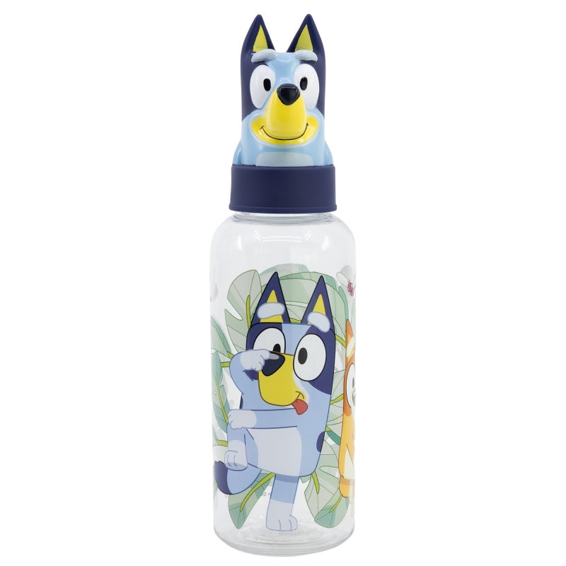 Borraccia 3D Sport in Plastica Bluey per Bambini 560ML con Tappo Testa Personaggio
