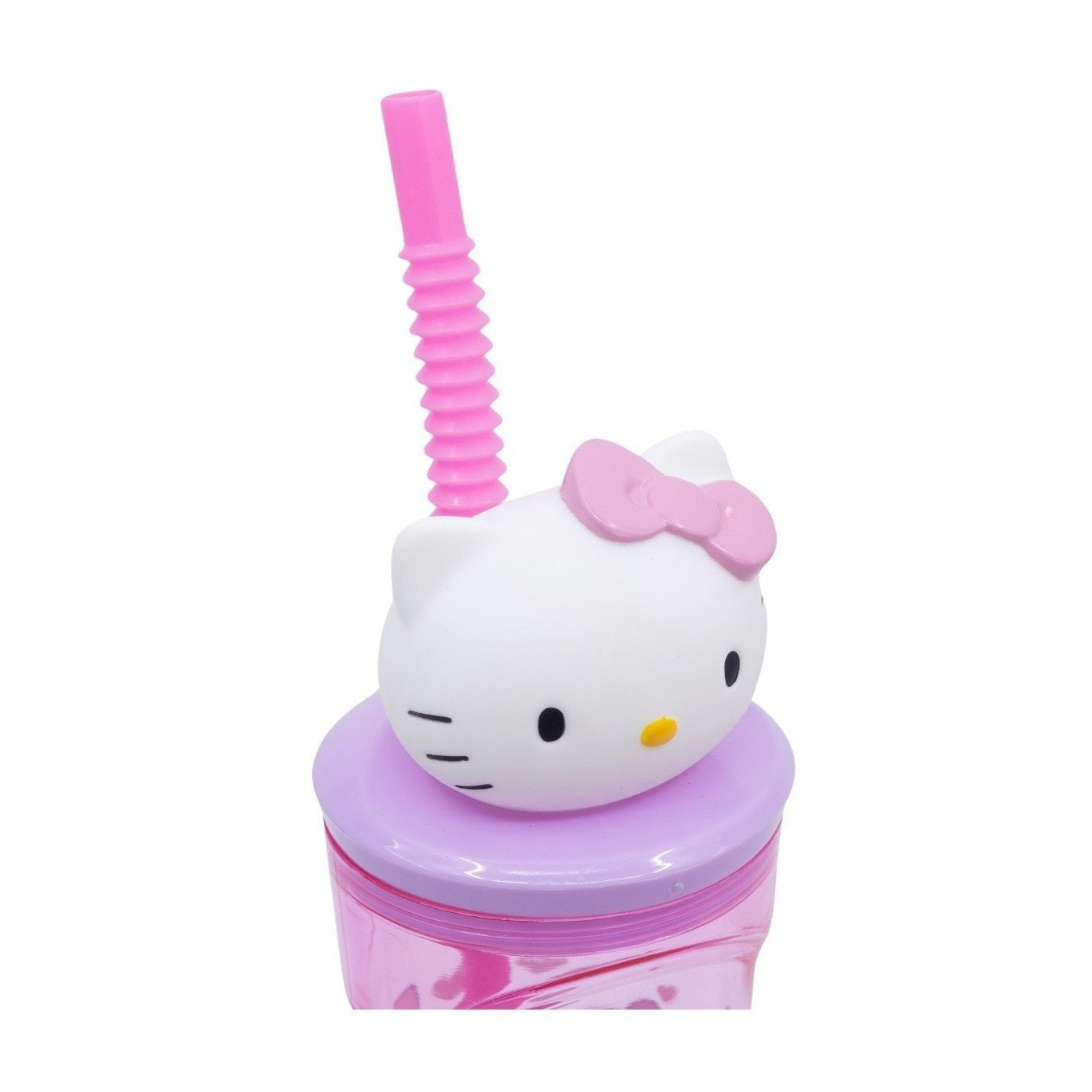 Bicchiere 360ml con Cannuccia e Personaggio 3D HELLO KITTY - Borraccia per Bambini e Ragazzi