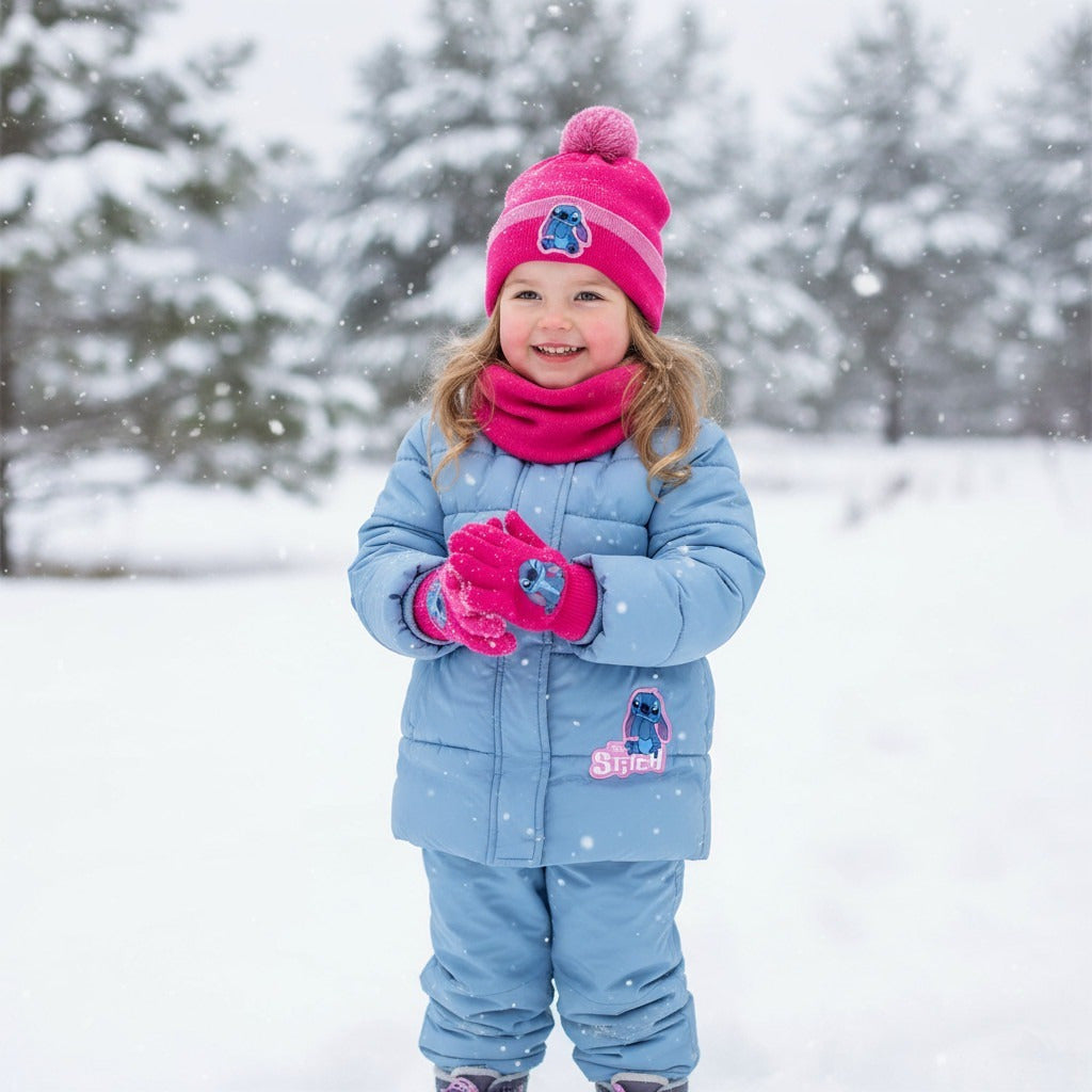 Set 3 pezzi con Cappello Invernale, Scaldacollo Sciarpa e Guanti per Bambini - Taglia Unica - Morbidi e Caldi bimba
