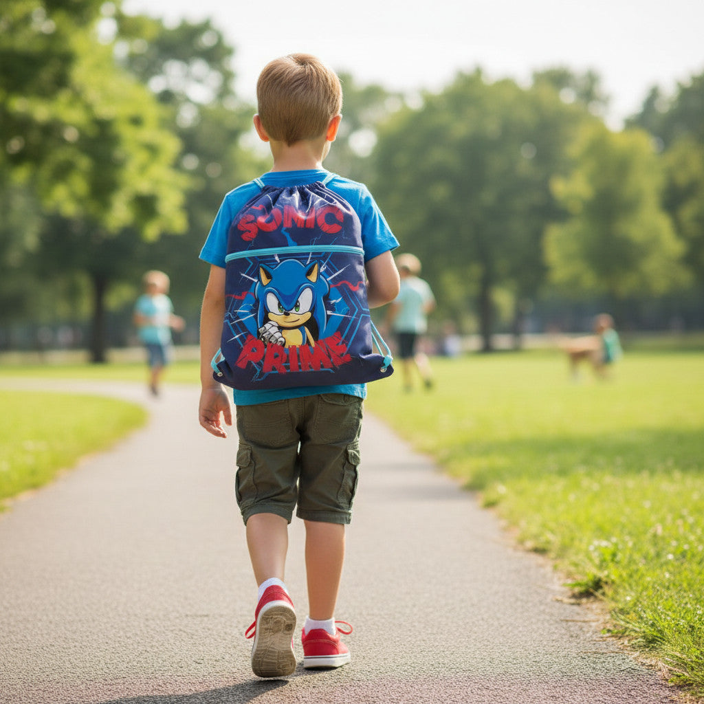 Sacca Sportiva per Bambino, Borsa Zaino per Asilo, Palestra, Piscina, Viaggio, Portascarpe