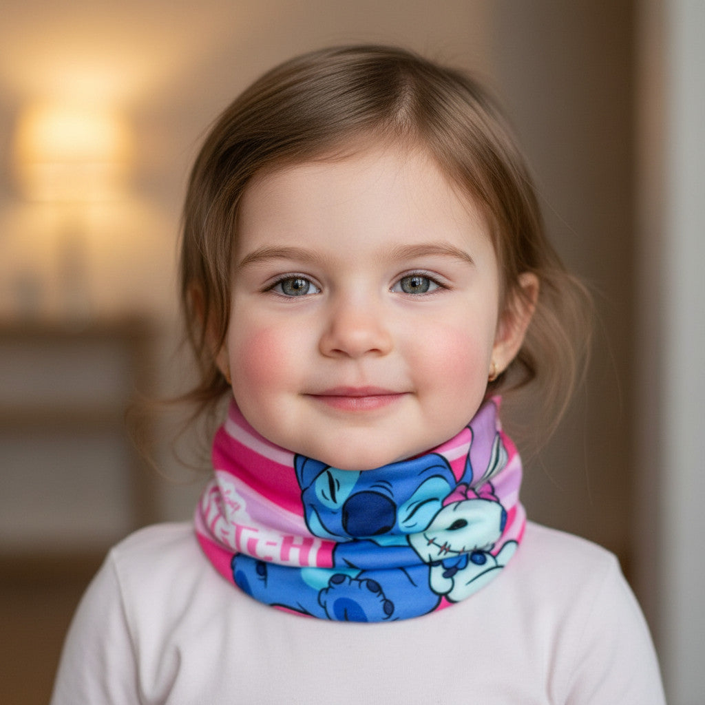 Scaldacollo Sciarpa Tubolare Bambini Caldo Bimbo Scollo Termico Invernale Ragazzi Morbido ( STITCH bimba)