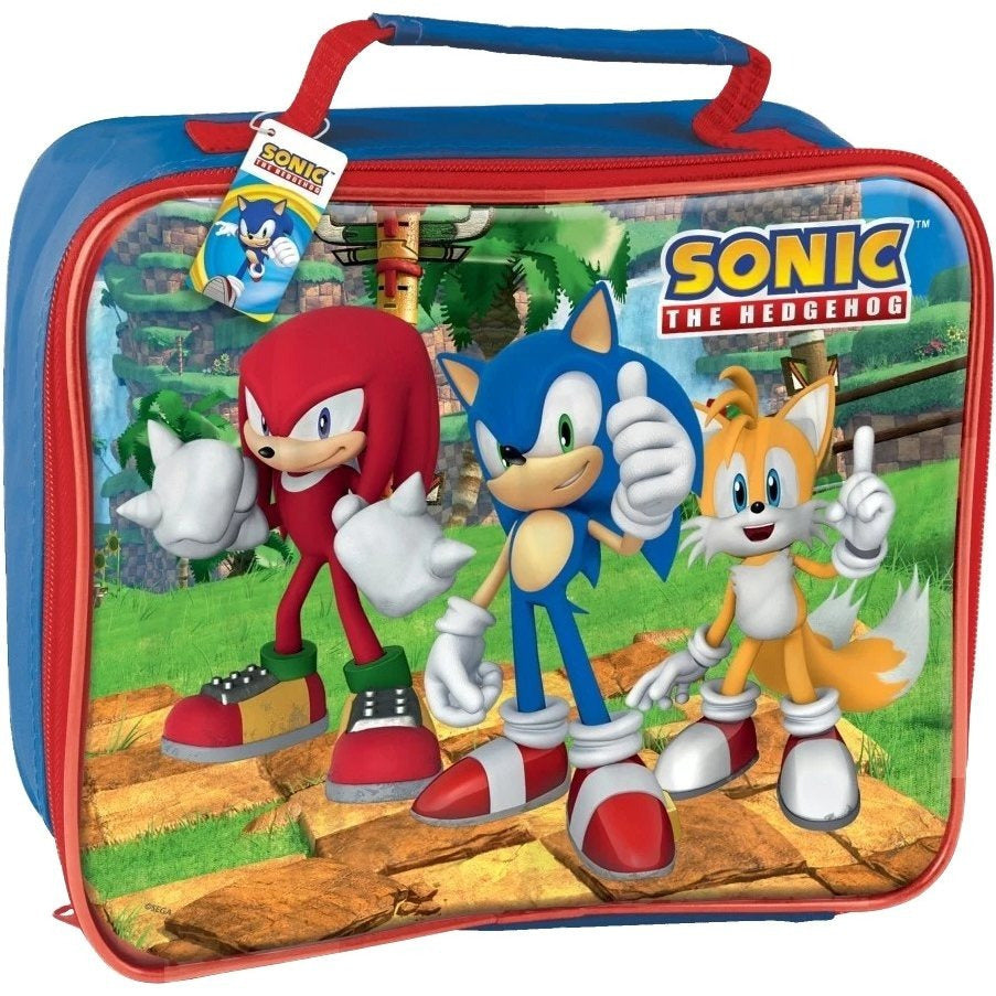 Borsa Termica Rettangolare Impermeabile Porta Pranzo per Bambini Sonic The Hedgehog con Manico - Gadget Scuola