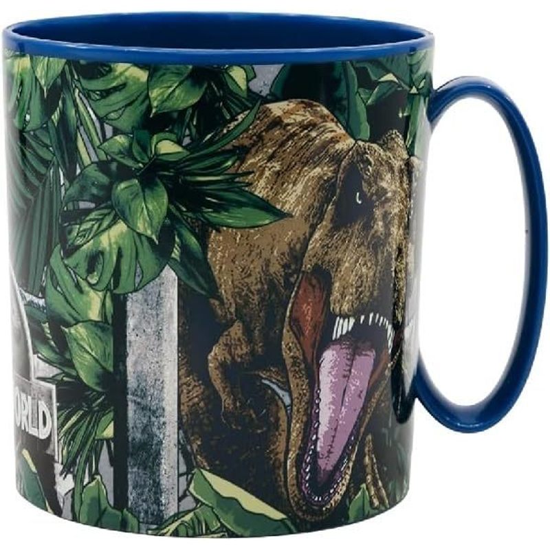 Tazza Bicchiere in plastica 350ml  Microonde con manico Bambini colazione BPA-free  JURASSIC WORLD