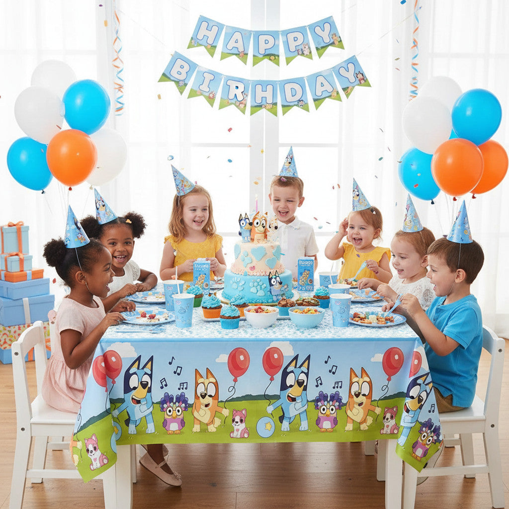Tovaglia decorazione per compleanno dei bambini e feste a tema, Rettangolare, 120 cm x 180 cm, lavabile