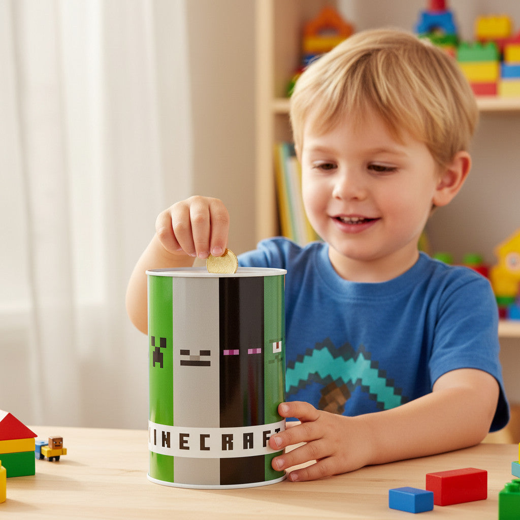 Portamonete per bambini in metallo cilindrico Regalo Ragazzi