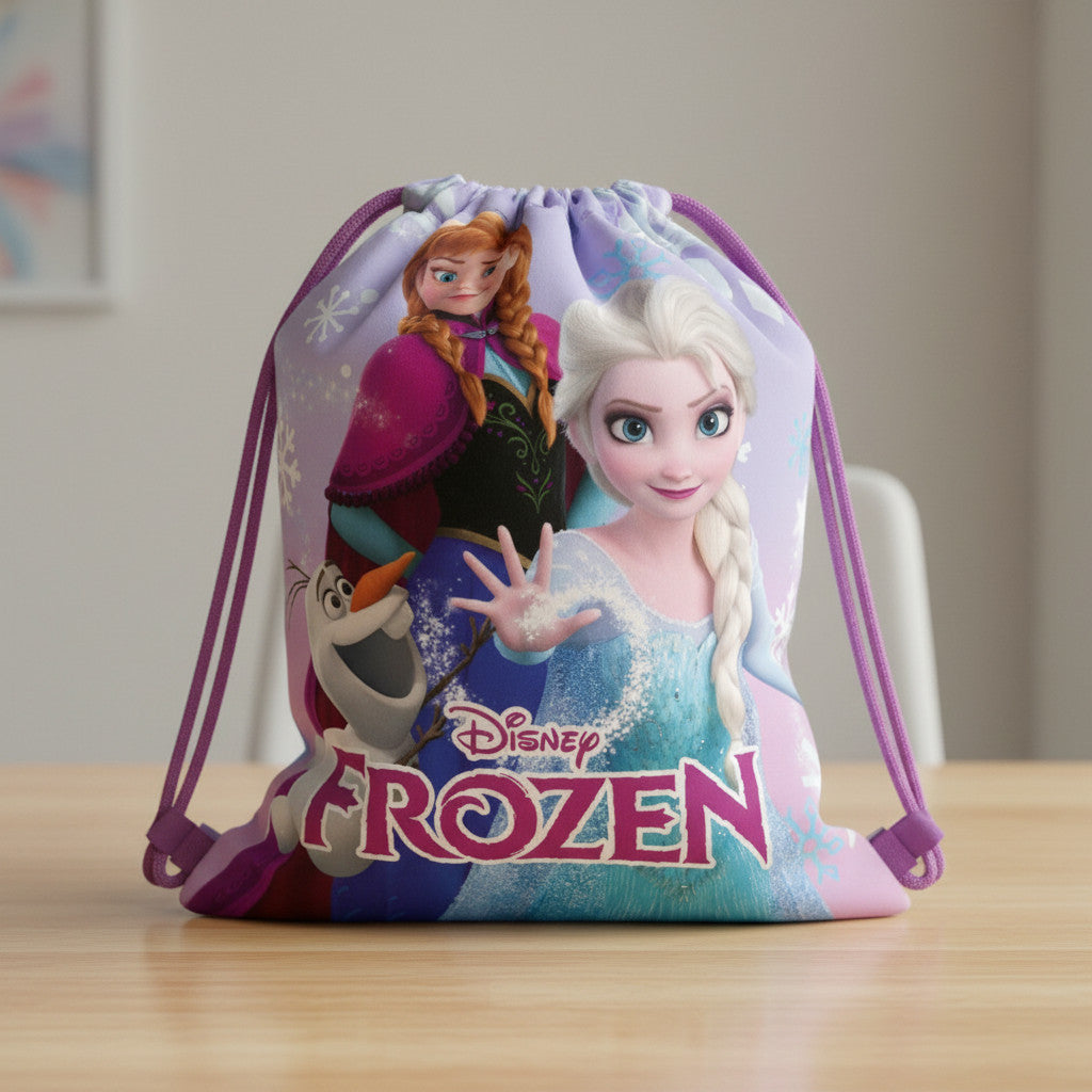 Sacca Sportiva con manici per Bambina, Borsa Coulisse Zaino per Asilo, Palestra, Piscina, Viaggio, Portascarpe