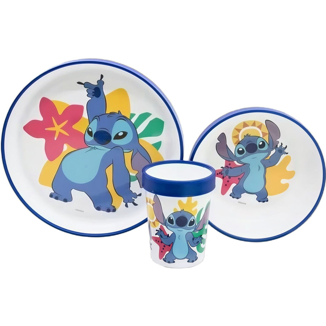 Set di stoviglie riutilizzabile  bambini bicolore – Set composto da 3 pezzi: Piatto, ciotola e bicchiere  bambini e bebé