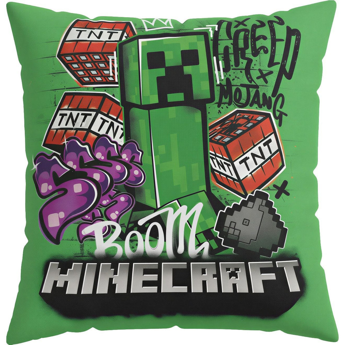 MINECRAFT - Cuscino ufficiale Arredo 40x40 cm morbido con imbottitura 100% poliestere