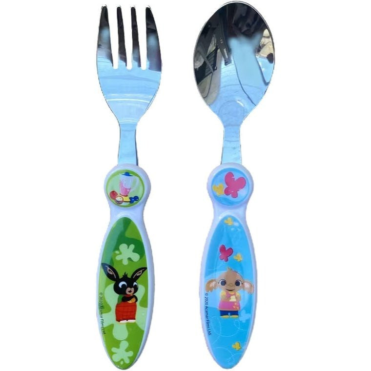 BING | Set Posate Bambini in Acciaio Inossidabile - Forchetta e Cucchiaio