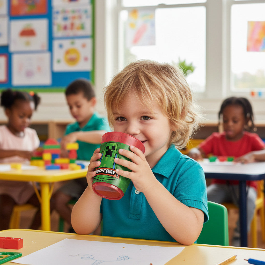 Set 2 Bicchieri per Bambini 260 ml in plastica Regalo per Ragazzi - Adatto per lavastoglie e microonde