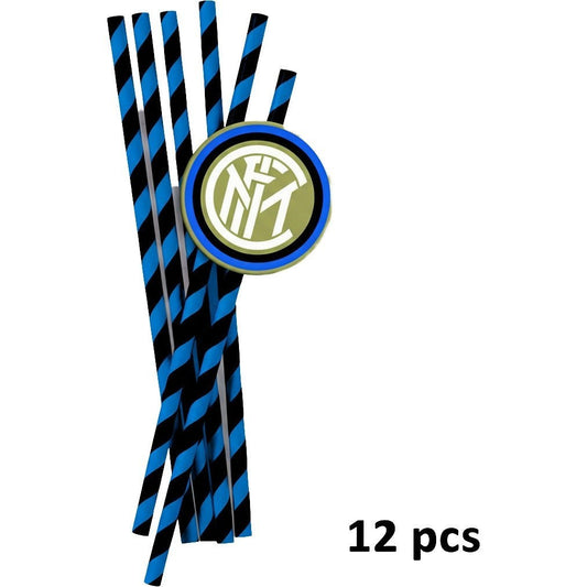 12 pezzi Cannucce Carta rigida 19,5 cm Decorazione Torta Festa Buon Compleanno Tifoso Calcio