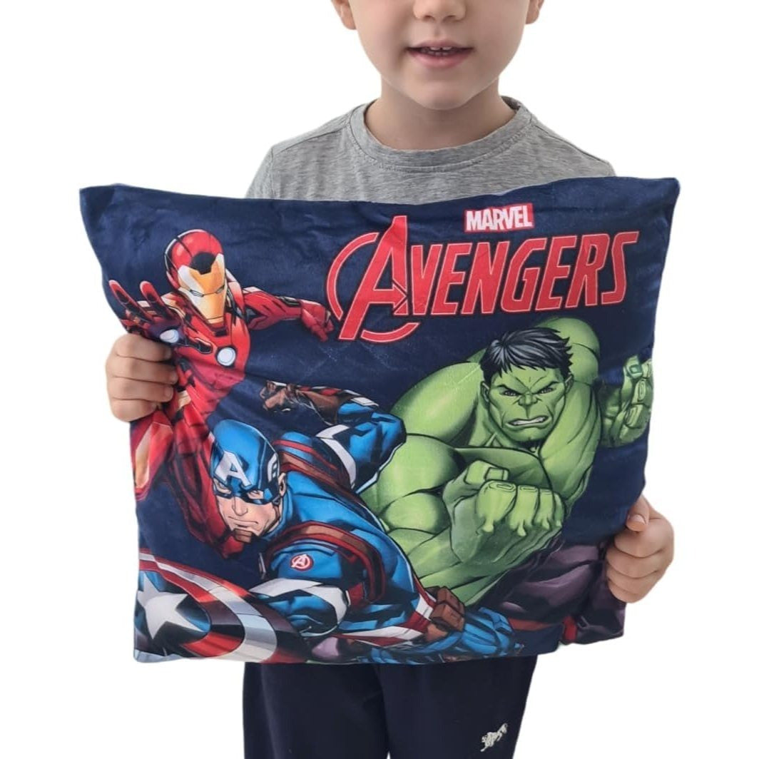 Cuscino Arredo 40x40 cm morbido con imbottitura 100% poliestere (AVENGERS HULK)