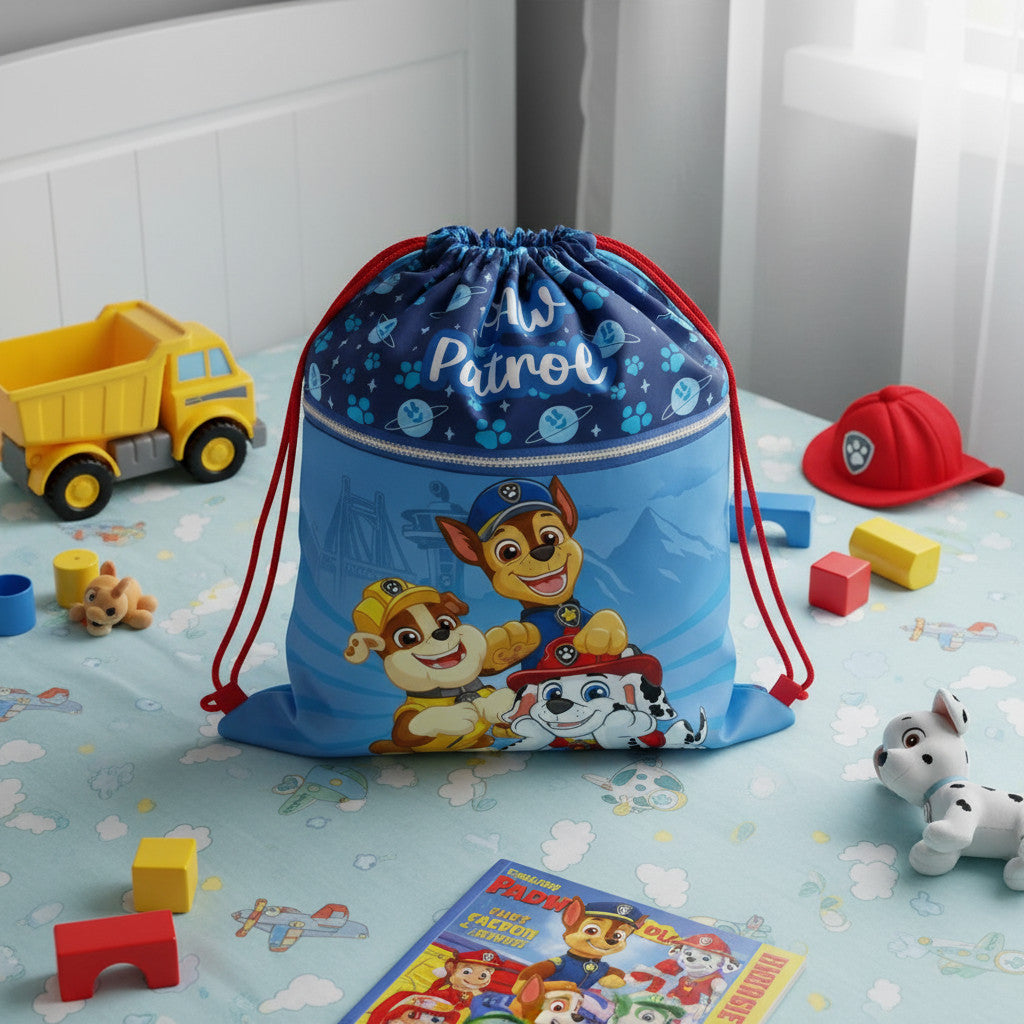 Sacca Sportiva per Bambino, Borsa Zaino per Asilo, Palestra, Piscina, Viaggio, Portascarpe