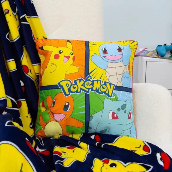 POKEMON - Cuscino Ufficiale Arredo 40x40 cm morbido con imbottitura 100% poliestere - Cameretta Bambini - Pikachu