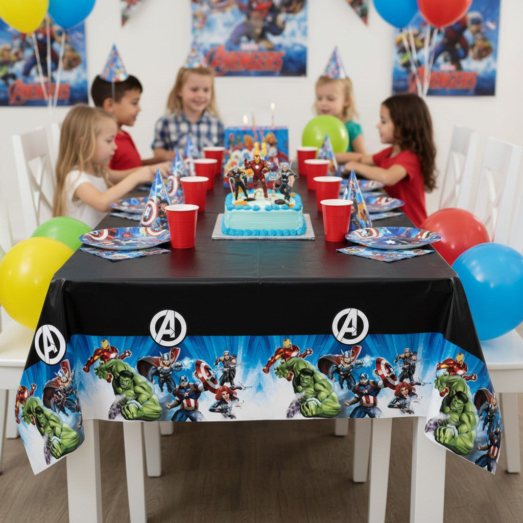 Tovaglia decorazione per compleanno dei bambini e feste a tema, Rettangolare, 120 cm x 180 cm, lavabile HULK