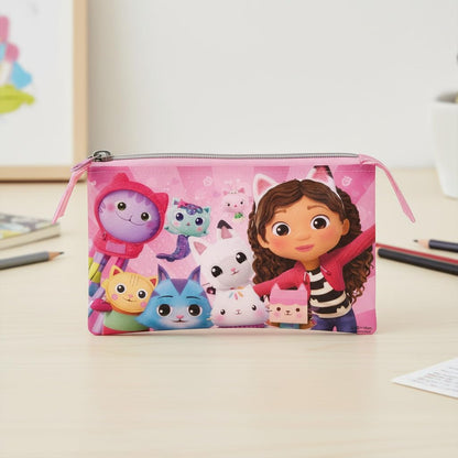 Portapenne Astuccio Triplo Borsellino Scuola e Asilo per Bambini e Ragazzi 22x12cm GABBY