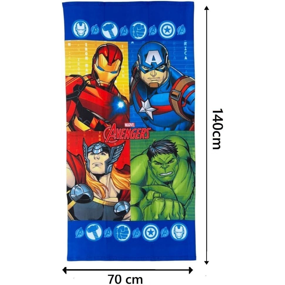 Telo Mare Asciugamano da spiaggia e piscina in microfibra CM. 140X70 asciugatura rapida, ultra morbido AVENGERS
