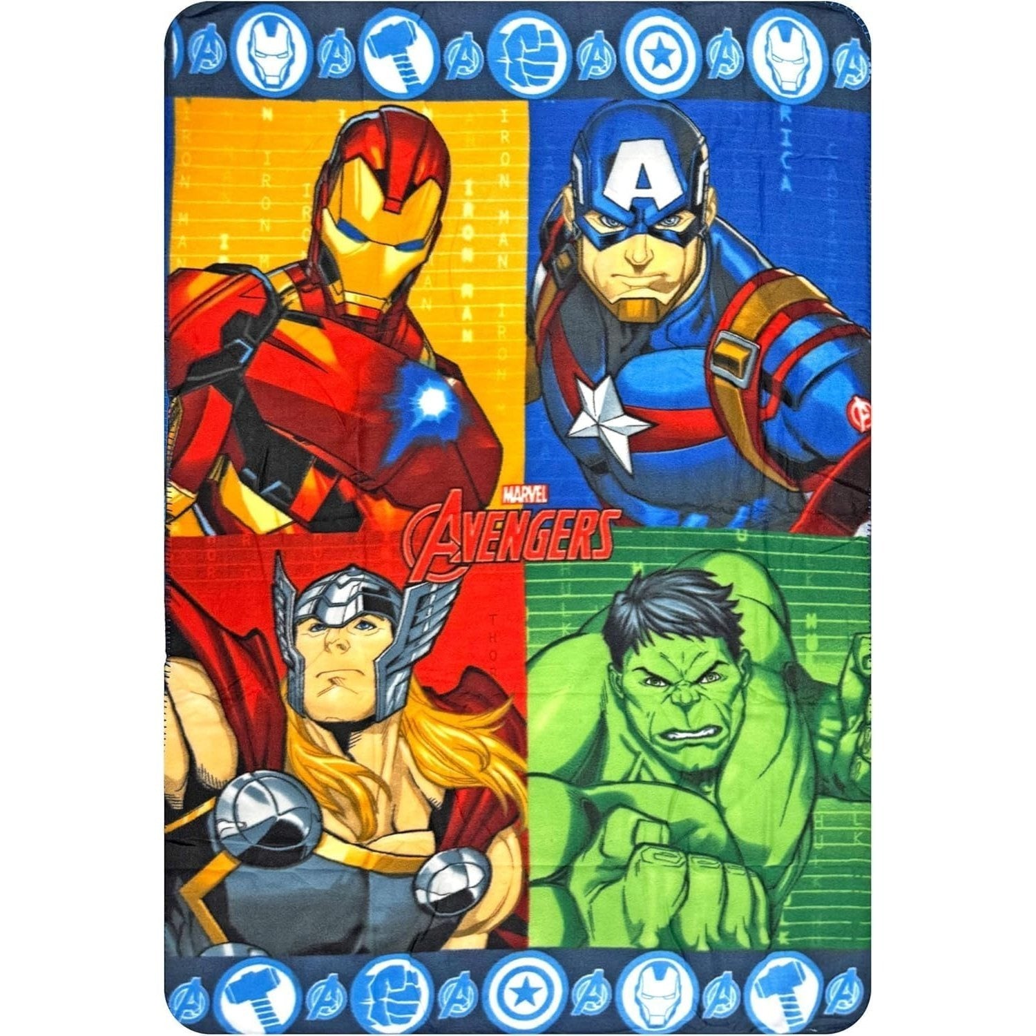 AVENGERS Coperta Ufficiale Plaid Morbida e Calda 100x140cm in Pile con Stampa Supereroi Hulk - Idea Regalo Bambini
