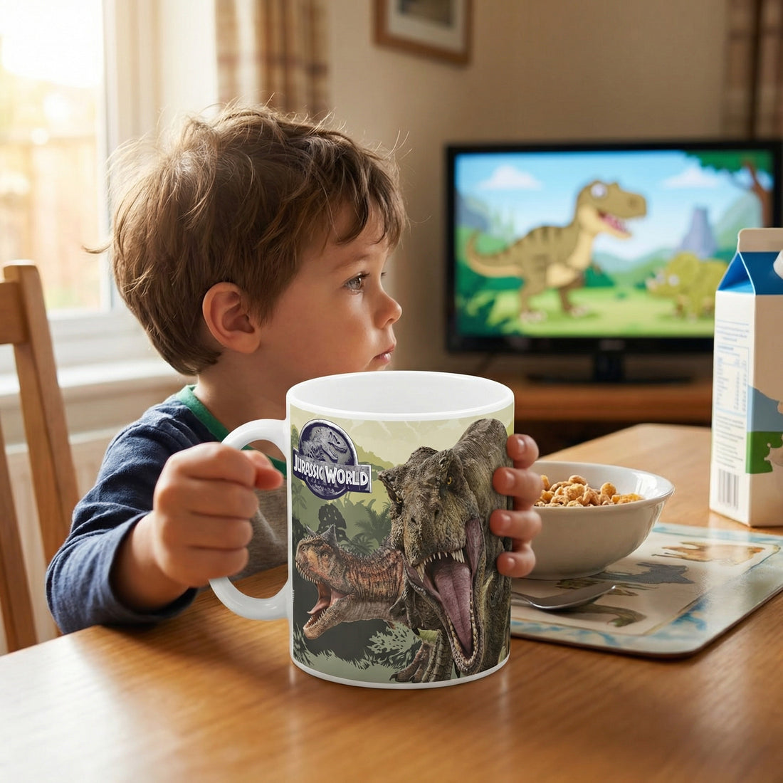 Tazza in ceramica  Bambini in confezione regalo ( Jurassic World Dinosauri)