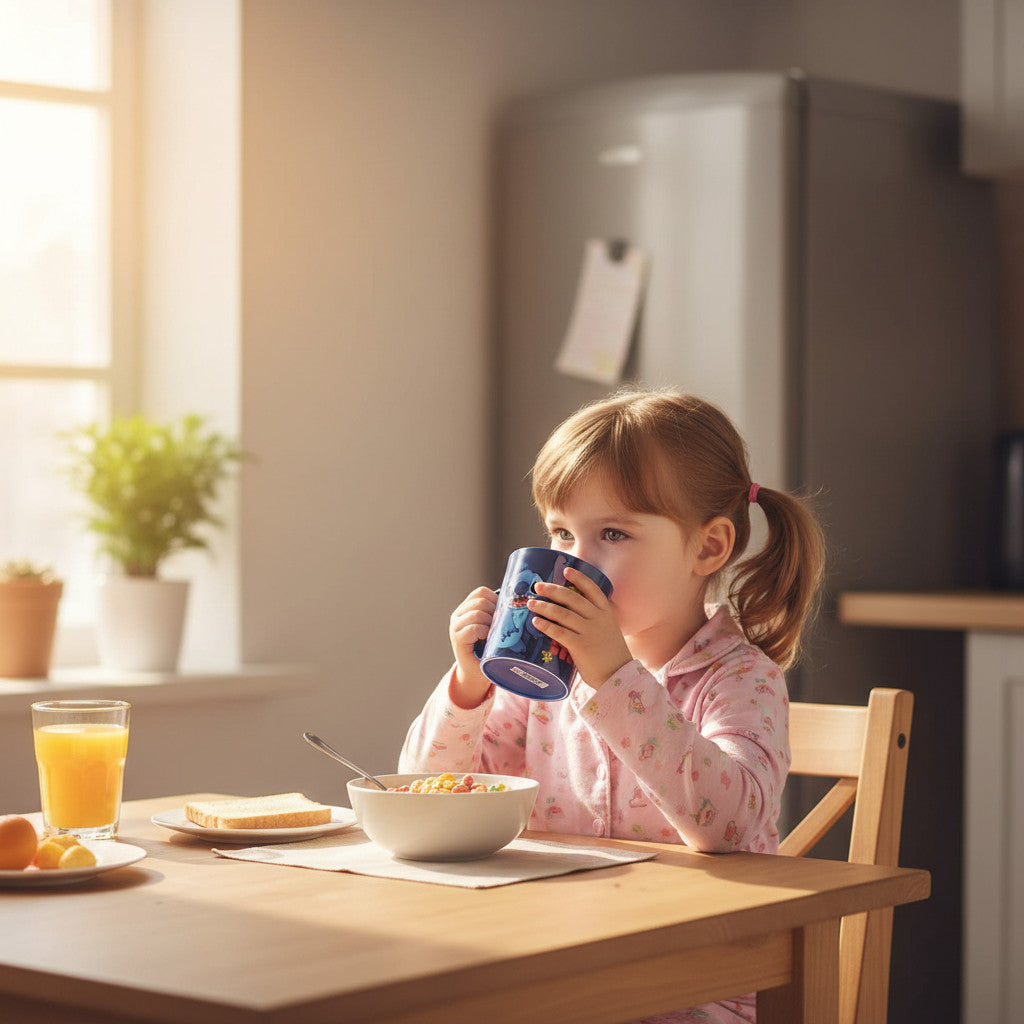 Tazza Bicchiere in plastica 350ml  Microonde con manico Bambini colazione BPA-free (Lilo & Stitch)