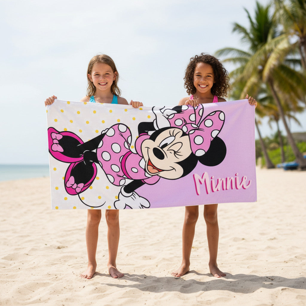 Telo Mare Asciugamano da spiaggia e piscina in microfibra CM. 140X70 asciugatura rapida, ultra morbido ( MINNIE MOUSE Topolina)