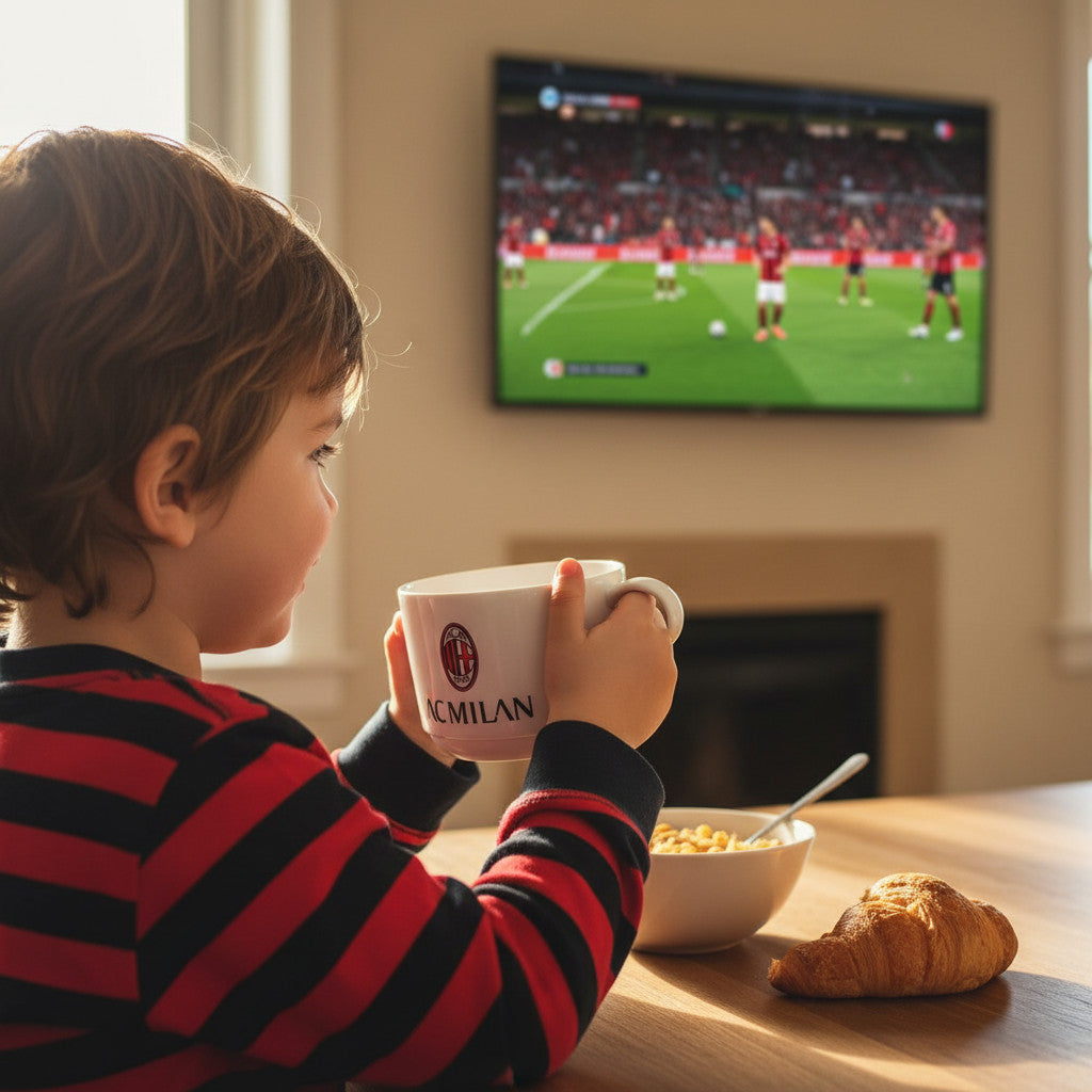 Tazza Ufficiale Tazzone in plastica 360ml  Microonde con manico Tifoso colazione BPA-free Made in Italy - MILAN