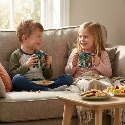 Tazza Bicchiere in plastica 350ml  Microonde con manico Bambini colazione BPA-free  JURASSIC WORLD