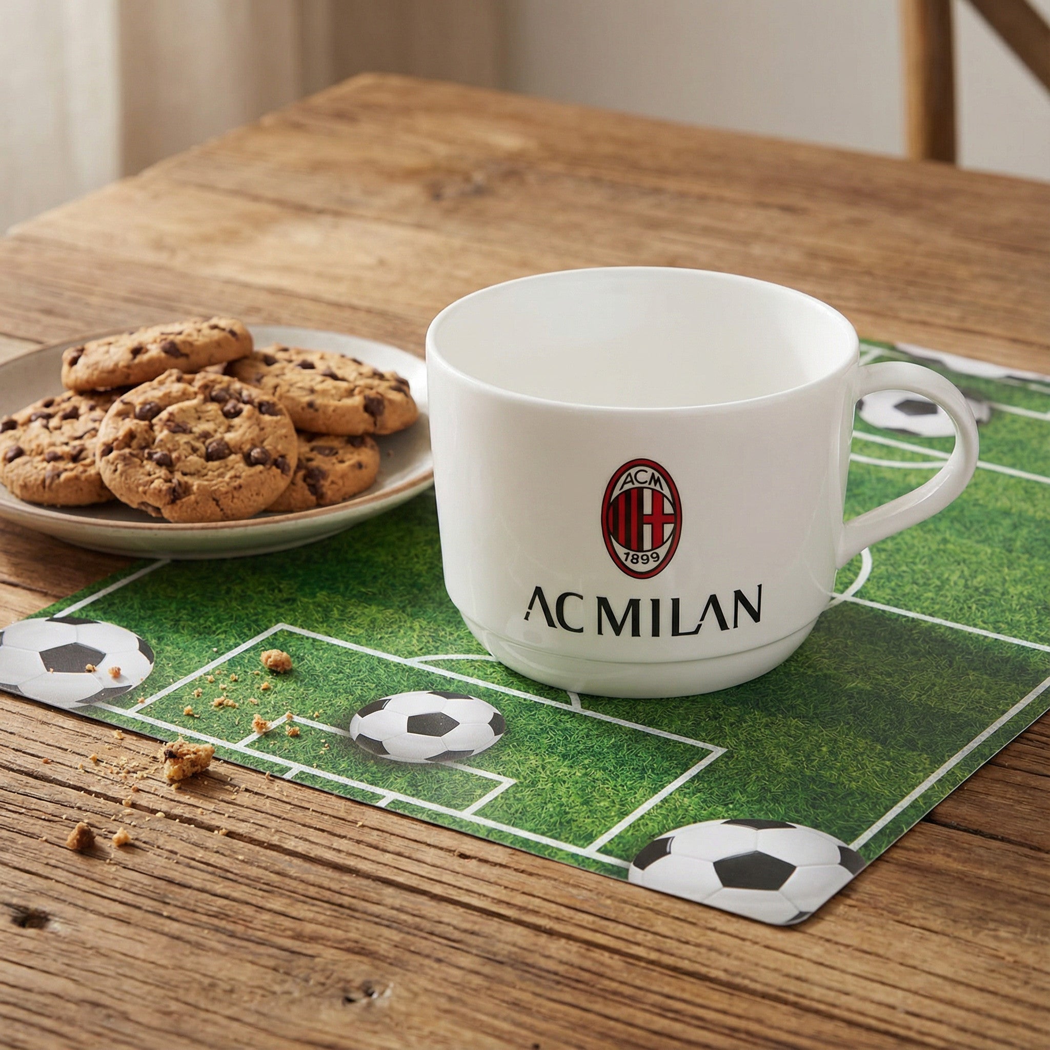 Tazza Ufficiale Tazzone in plastica 360ml  Microonde con manico Tifoso colazione BPA-free Made in Italy - MILAN