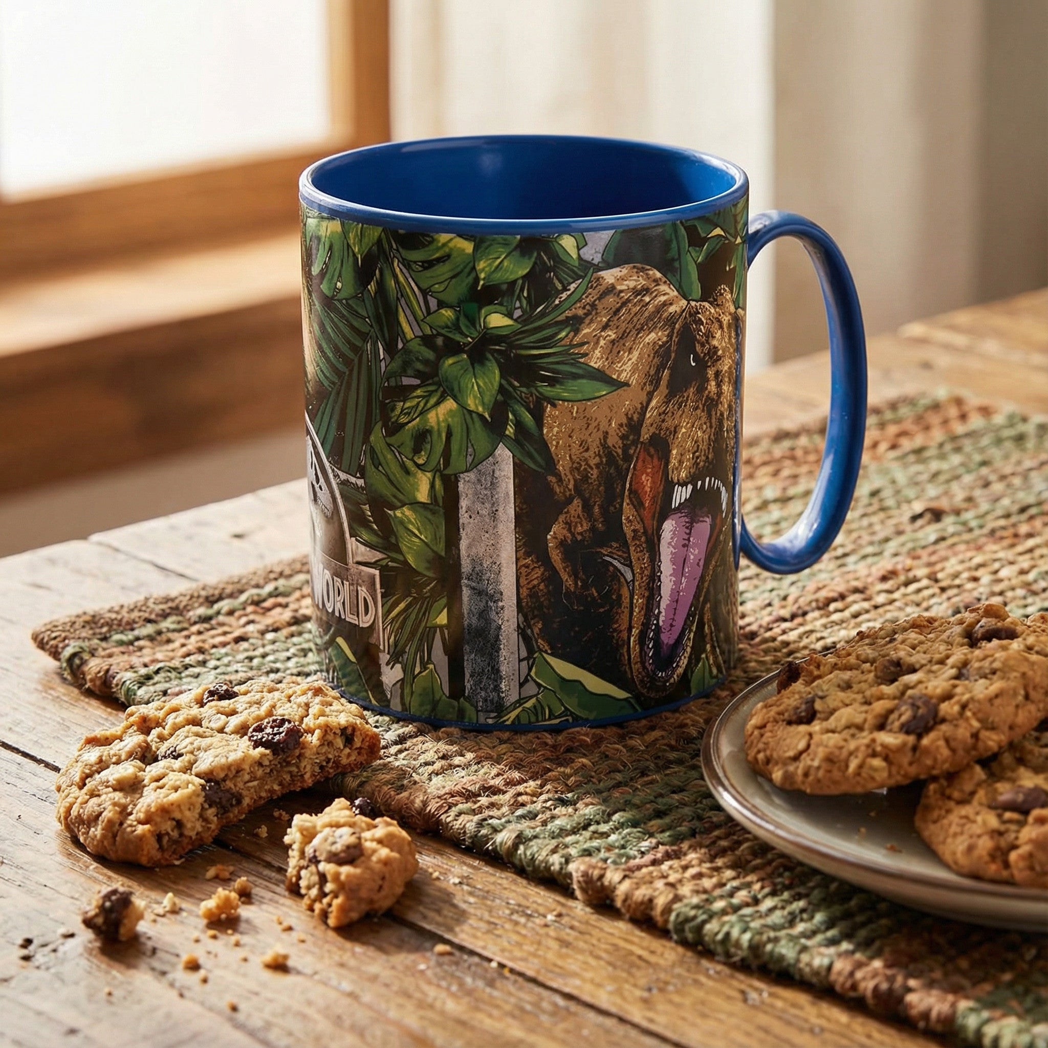 Tazza Bicchiere in plastica 350ml  Microonde con manico Bambini colazione BPA-free  JURASSIC WORLD