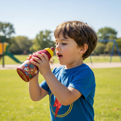 Borraccia Sport in plastica Bottiglia per Bambini 400ML con beccuccio retraibile