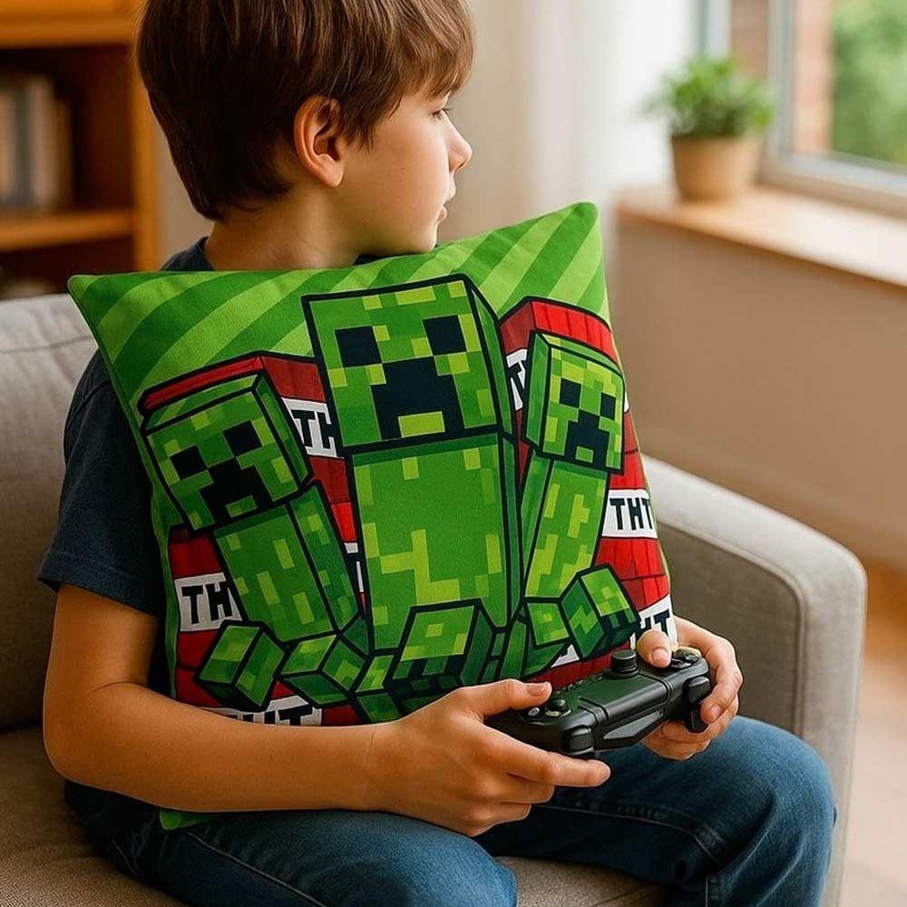 MINECRAFT - Cuscino ufficiale Arredo 40x40 cm morbido con imbottitura 100% poliestere