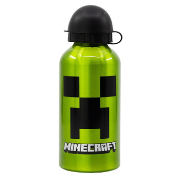 Borraccia Ufficiale Scuola Minecraft Bottiglia Sport in Lega di Alluminio per Bambini e Ragazzi 400ml con Beccuccio Retraibile