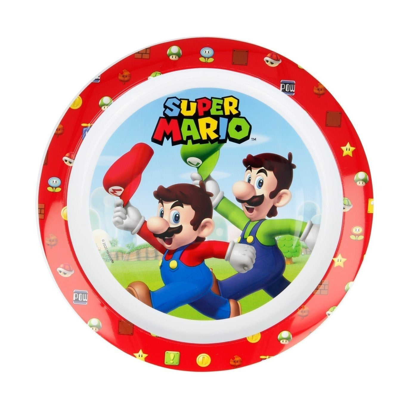 Set di stoviglie riutilizzabile per bambini bicolore – Set composto da 3 pezzi: Piatto, ciotola e bicchiere per bambini e bebé SUPERMARIO