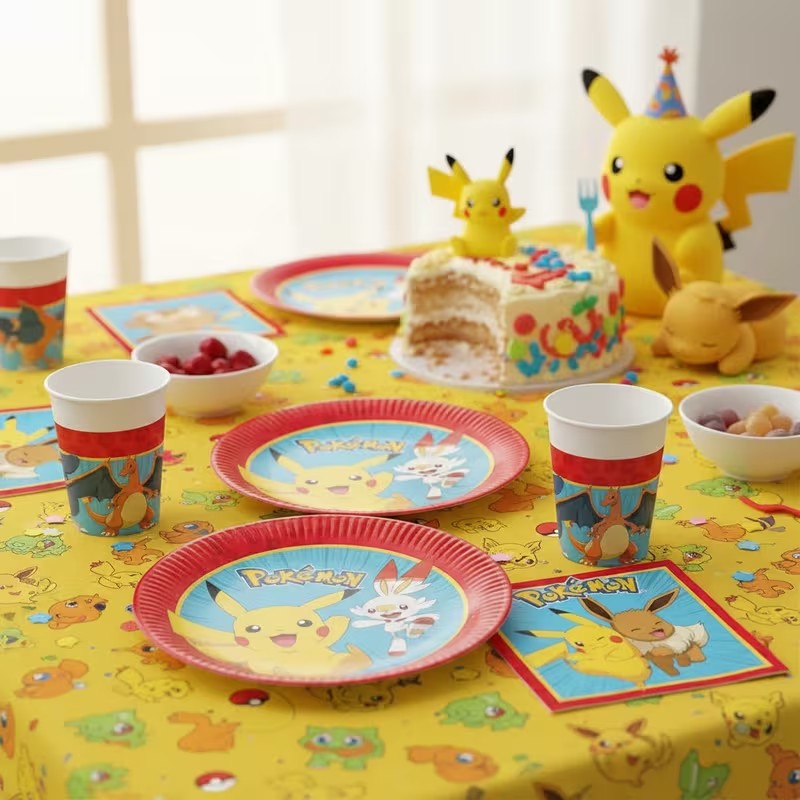 Pokemon Set Festa 8 persone | Stoviglie Monouso Piatti, Bicchieri, Tovaglioli compleanno bambini