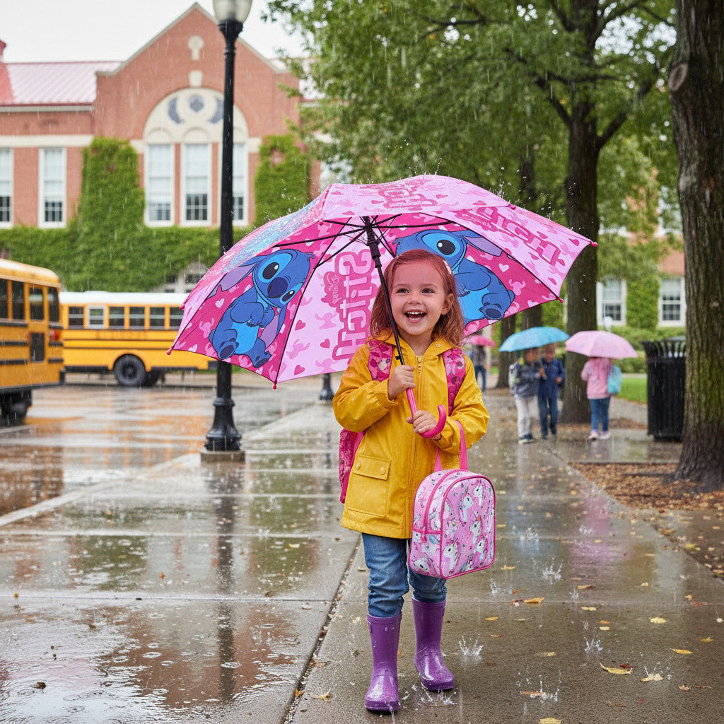 Ombrello per Bambini in Tessuto con Apertura Automatica e Struttura 8 Raggi