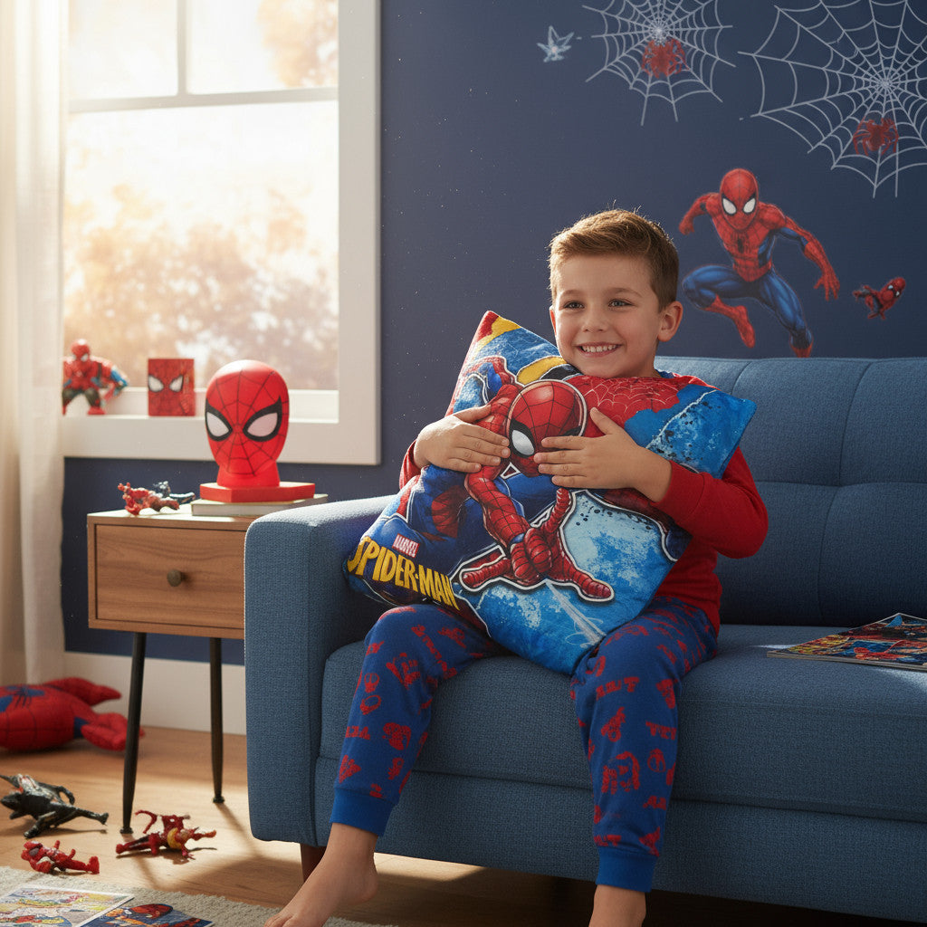 Cuscino Arredo 40x40 cm morbido con imbottitura 100% poliestere (SPIDERMAN)