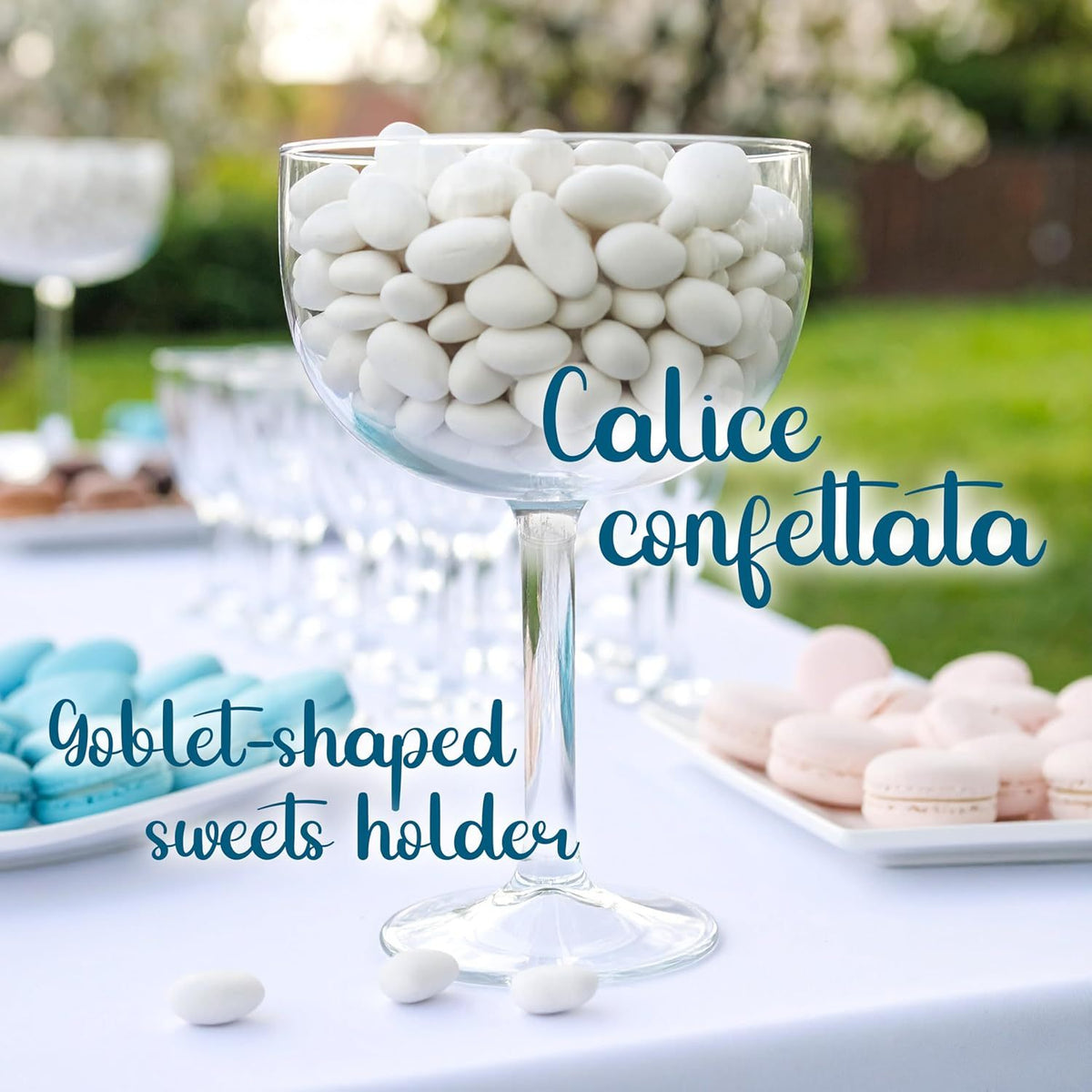 Portaconfetti Coppa trasparente con gambo corto per confetti in plastica per eventi