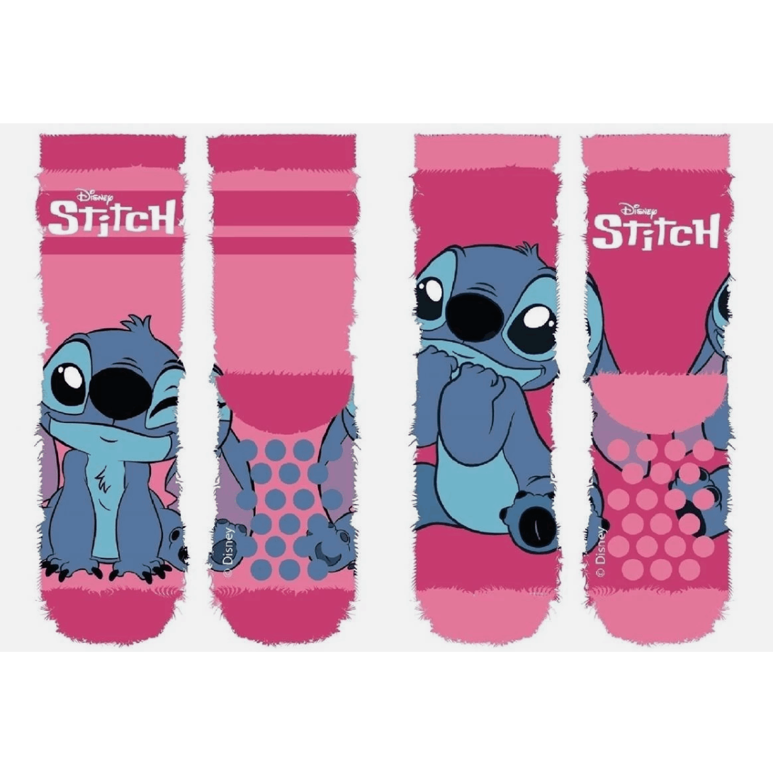2 Paia Calzini Antiscivolo Ufficiali Stitch Bambini