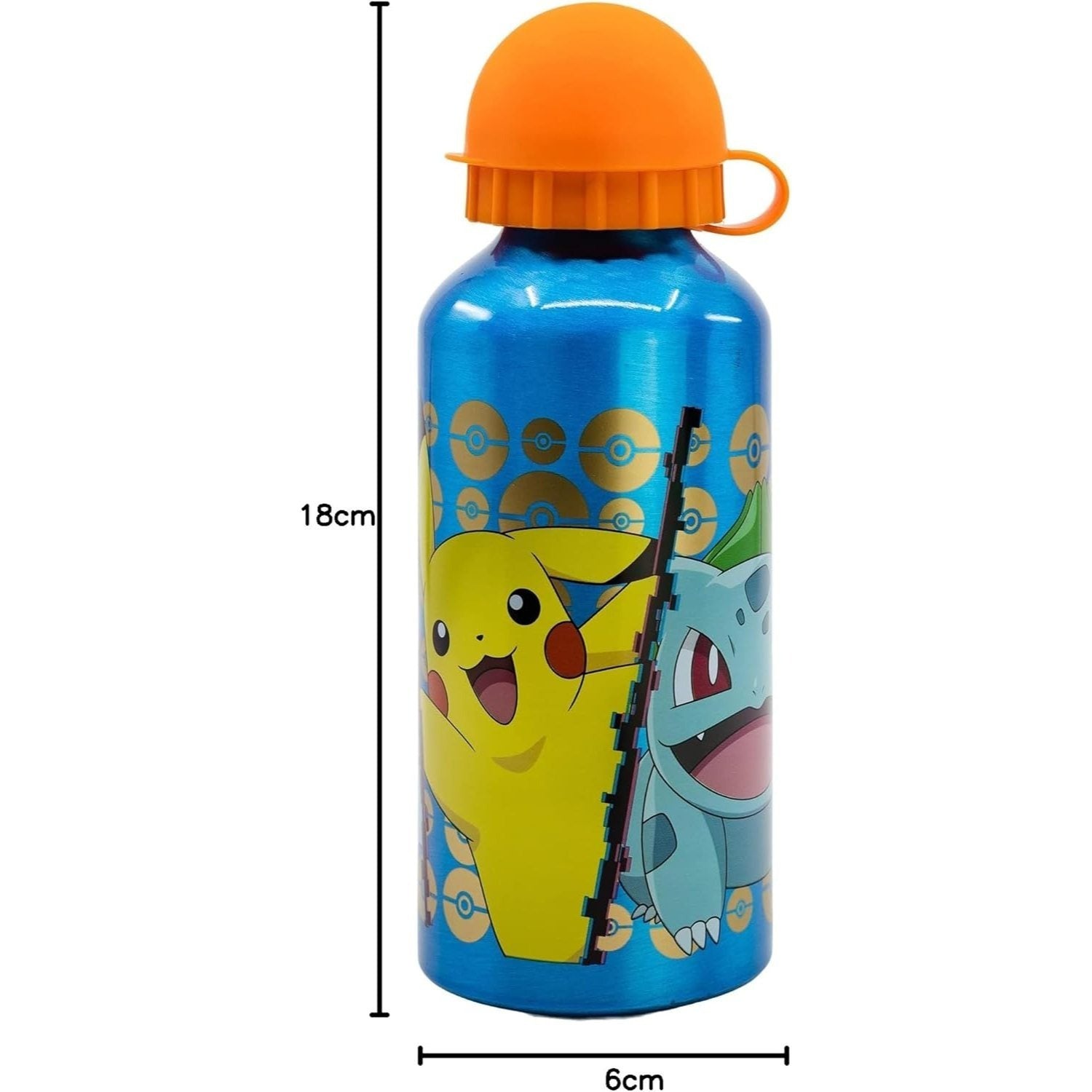 POKEMON - Borraccia Scuola Bottiglia Sport in lega di Alluminio per Bambini 400ml con beccuccio retraibile - Pikachu