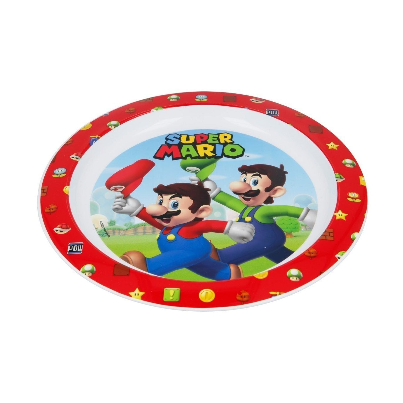 Set di stoviglie riutilizzabile per bambini bicolore – Set composto da 3 pezzi: Piatto, ciotola e bicchiere per bambini e bebé SUPERMARIO