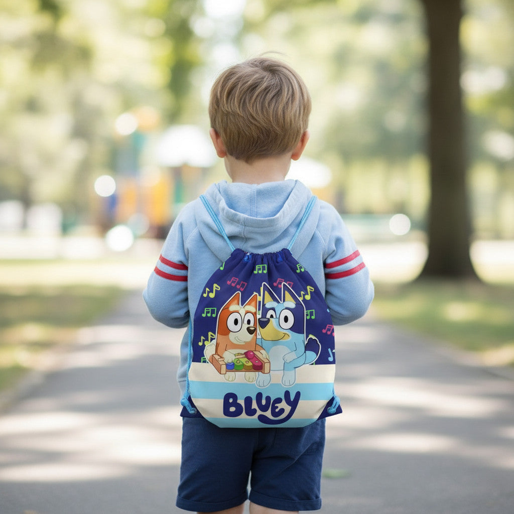 Sacca Sportiva per Bambino, Borsa Zaino per Asilo, Palestra, Piscina, Viaggio, Portascarpe