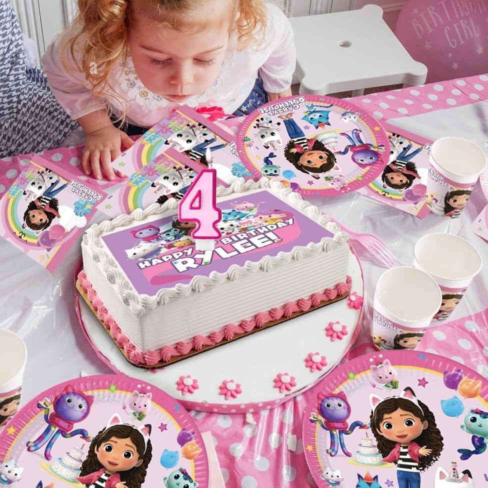 Kit Festa 8 Persone Set Tavola Addobbi Party Compleanno con 8 Piatti, 8 Bicchieri e tovaglioli GABBY