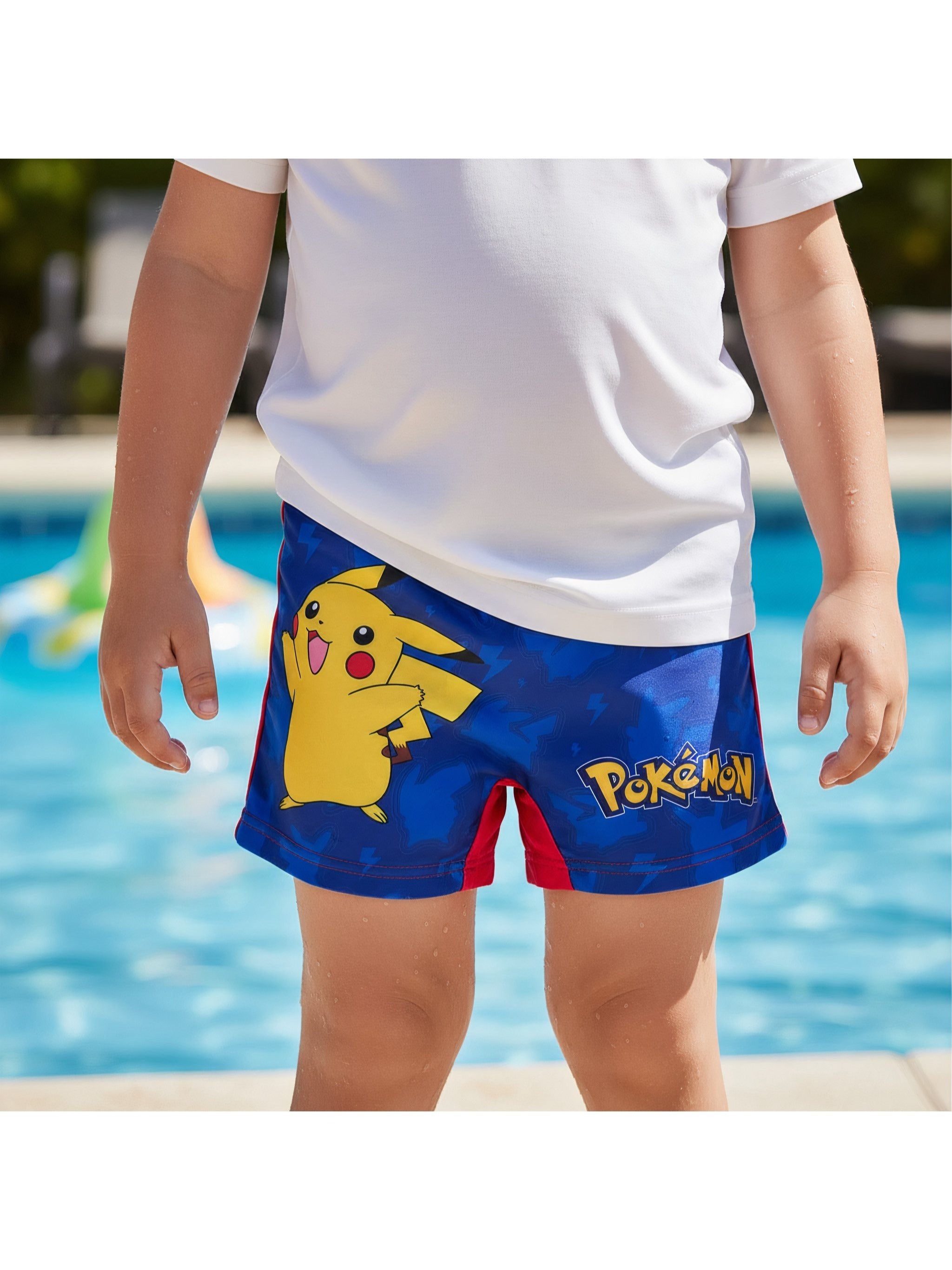 POKEMON - Costume da Bagno per Bambini e Ragazzi Boxer Slip Parigamba per Mare e Piscina 5-6 Anni