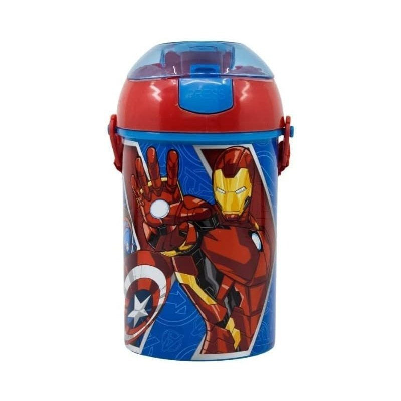 AVENGERS - Borraccia Pop UP 450 ml con Tracolla e Tappo per Bambini Scuola - HULK