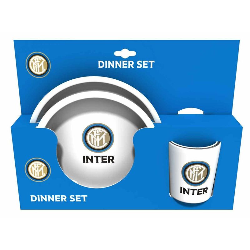 Kit Set Regalo 3 pezzi Piatto fondo + Piatto piano +Tazza in confezione regalo Tifoso Senza BPA per Ragazzi Prodotto Ufficiale