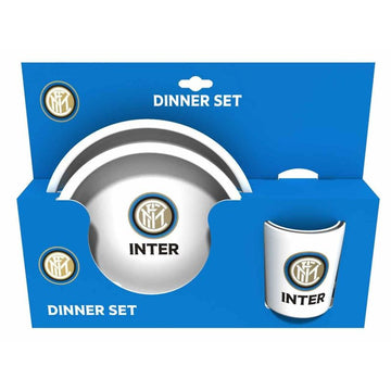 Kit Set Regalo 3 pezzi Piatto fondo + Piatto piano +Tazza in confezione regalo Tifoso Senza BPA per Ragazzi Prodotto Ufficiale
