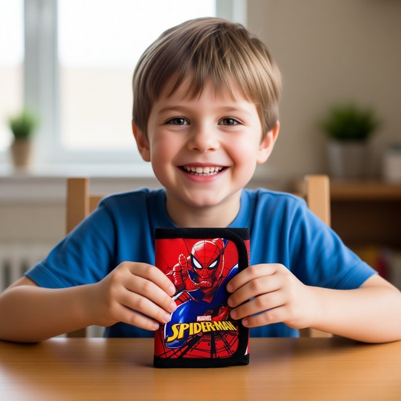 Portafoglio Spider bambini ragazzi portamonete 26x13cm